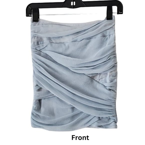 Free People Dresses & Skirts - Free People Tulle Ruched Fitted Bodycon Mini Skirt | Like Knew | XS | Ice Blue